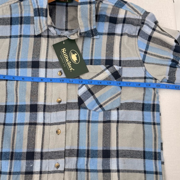 Stillwater Supply Co Shirt Womens Size Medium Blue Plaid Button Up Flannel NWT - Picture 7 of 7